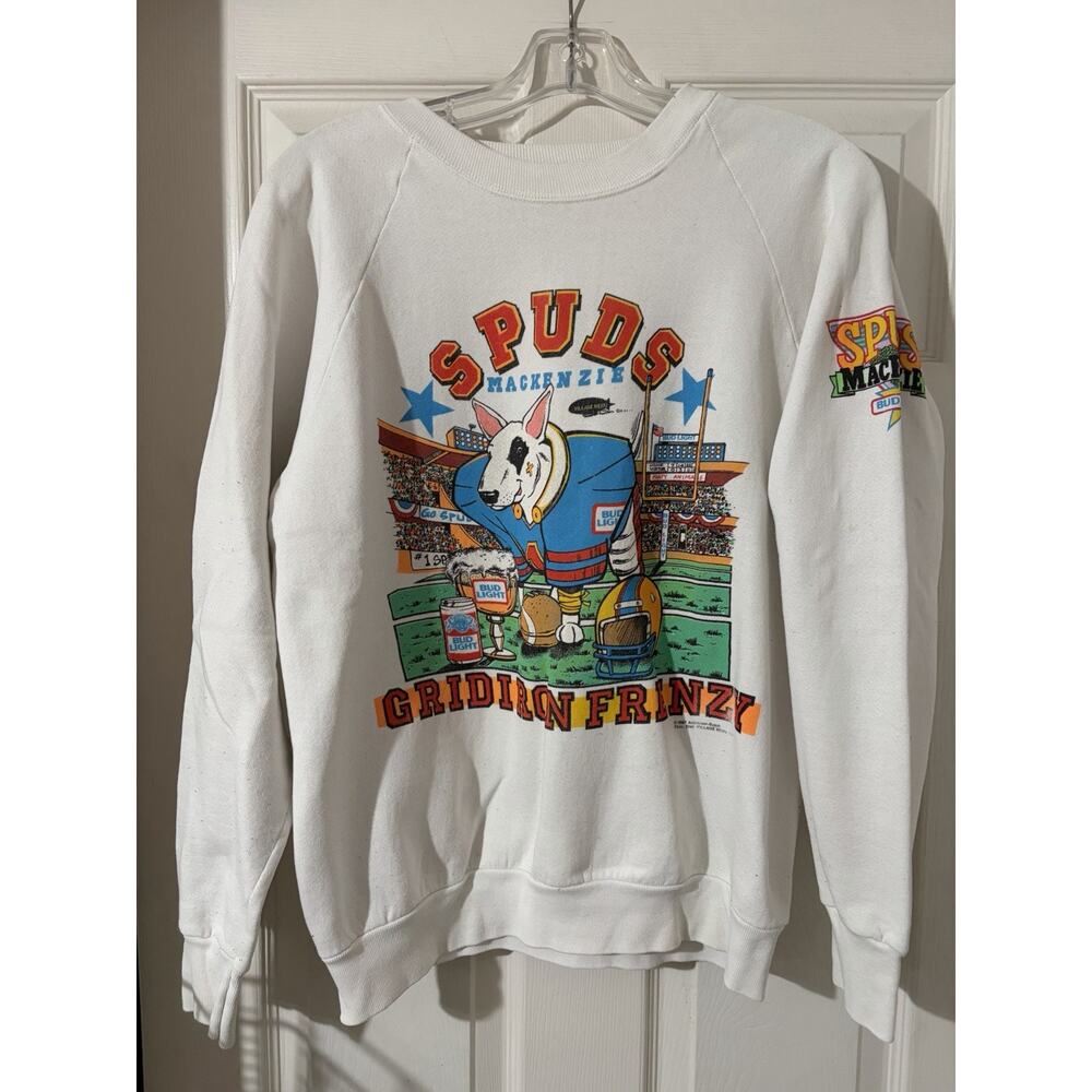 Vintage Spuds Mackenzie Sweatshirt Sz M Bud Light Gridiron Frenzy Football 80’s